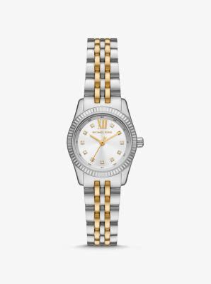 michael kors lexington two-tone watch|lexington pavé gold tone watch.